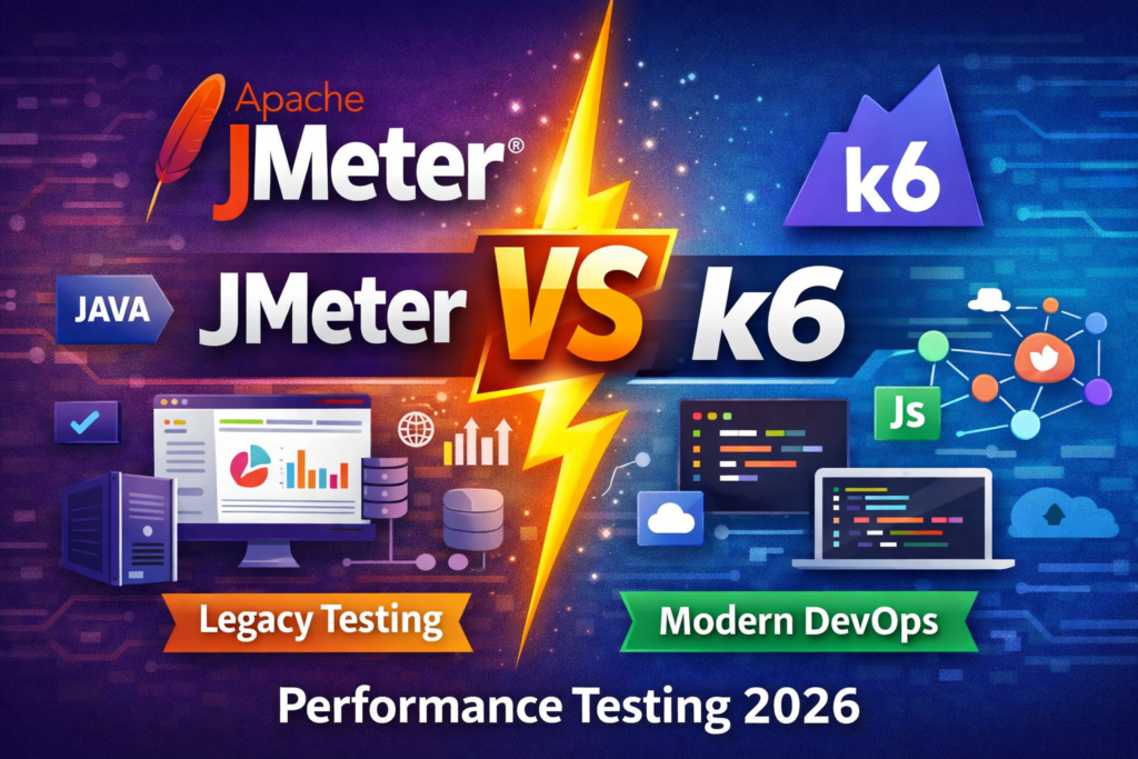 JMeter vs k6 comparison for performance testing in 2026
