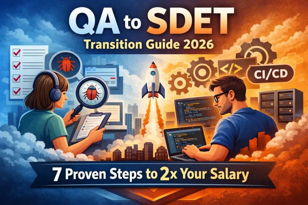 QA to SDET transition roadmap 2026 with automation testing and CI/CD pipeline