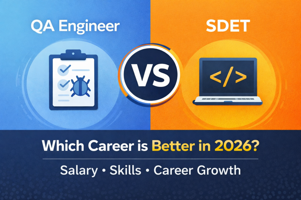 SDET vs QA Engineer comparison 2026 showing salary skills and career growth differences
