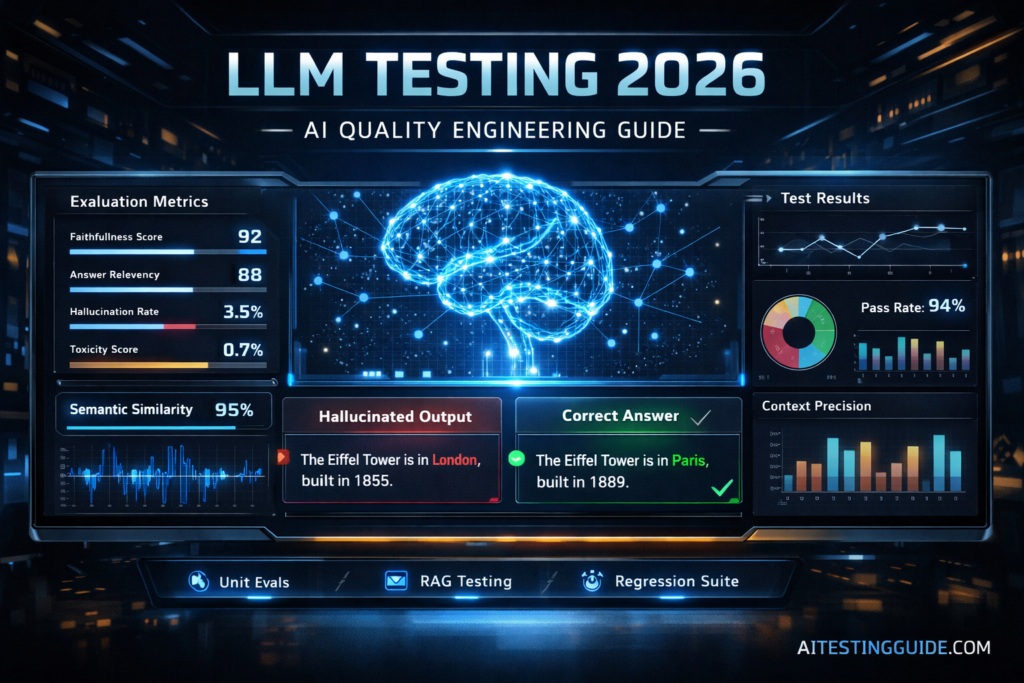 test LLM applications dashboard with hallucination detection and evaluation metrics 2026