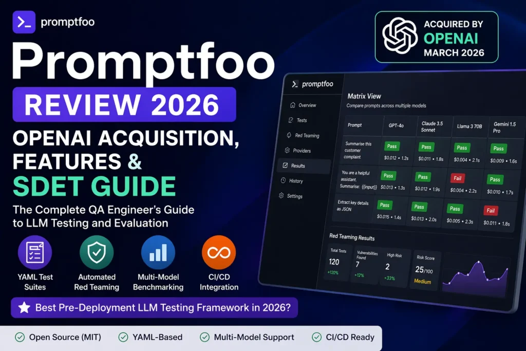 Promptfoo review 2026 LLM testing framework for QA engineers with OpenAI acquisition and features overview