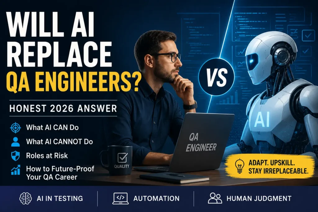 Will AI replace QA engineers in 2026 comparison between human QA engineer and AI automation testing robot